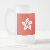 Frosted Glass Mok met vlag van Hongkong (Links)