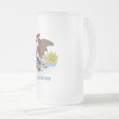 Frosted Glass Mok met vlag van Illinois, VS (Voorkant rechts)