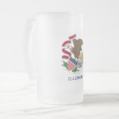 Frosted Glass Mok met vlag van Illinois, VS (Voorkant links)