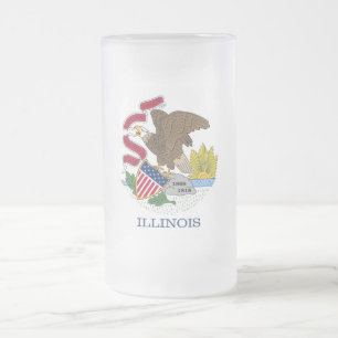Frosted Glass Mok met vlag van Illinois, VS