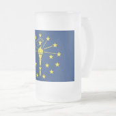 Frosted Glass Mok met vlag van Indiana, Verenigde (Voorkant rechts)