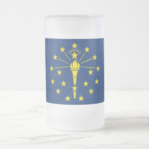 Frosted Glass Mok met vlag van Indiana, Verenigde 