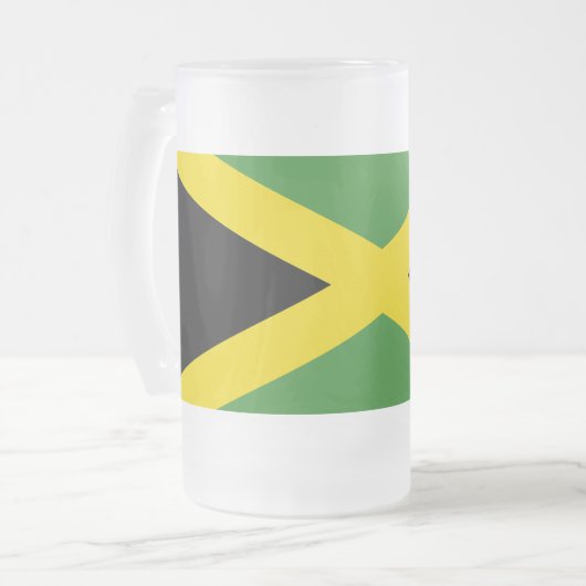 Frosted Glass Mok met vlag van Jamaica (Voorkant links)