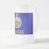 Frosted Glass Mok met vlag van Kansas, Verenigde S (Voorkant rechts)