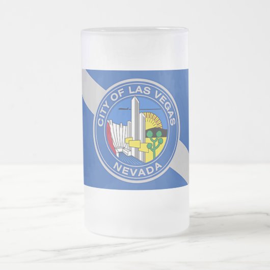 Frosted Glass Mok met vlag van Las Vegas, Verenigd (Center)
