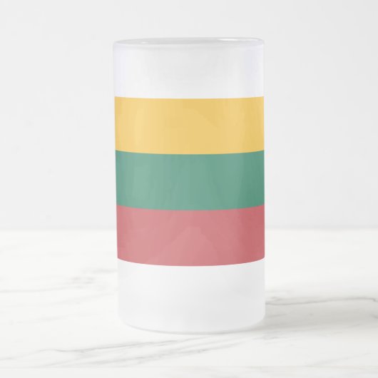 Frosted Glass Mok met vlag van Litouwen (Center)