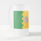 Frosted Glass Mok met vlag van Los Angeles (Voorkant links)