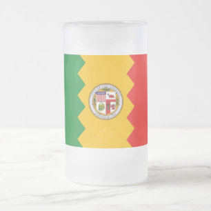 Frosted Glass Mok met vlag van Los Angeles