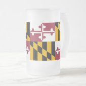 Frosted Glass Mok met vlag van Maryland, Verenigde (Voorkant rechts)