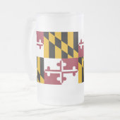 Frosted Glass Mok met vlag van Maryland, Verenigde (Voorkant links)