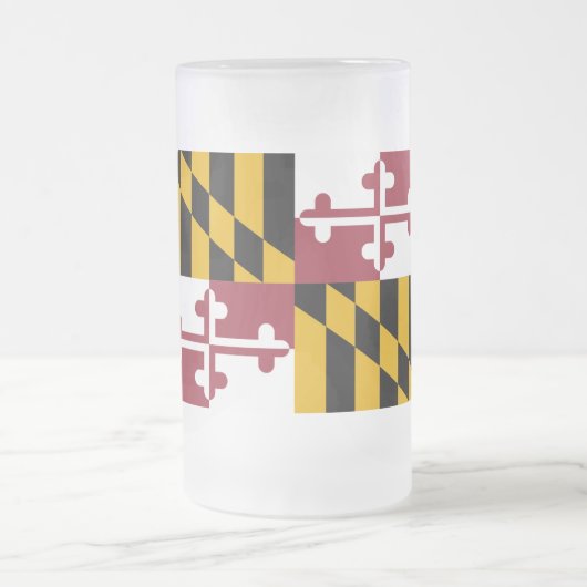 Frosted Glass Mok met vlag van Maryland, Verenigde (Center)