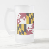 Frosted Glass Mok met vlag van Maryland, Verenigde (Links)