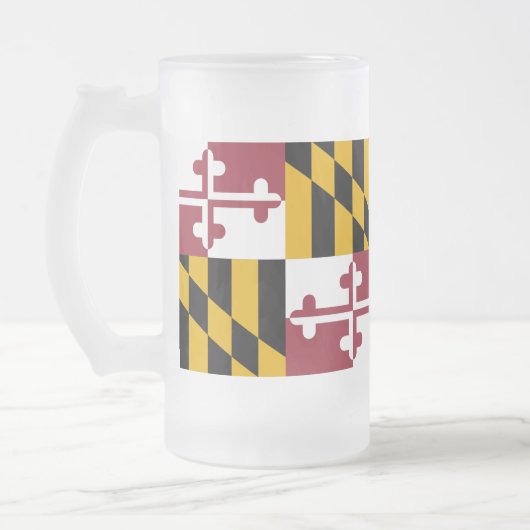 Frosted Glass Mok met vlag van Maryland, Verenigde (Links)