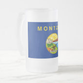 Frosted Glass Mok met vlag van Montana (Voorkant links)