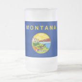 Frosted Glass Mok met vlag van Montana (Center)