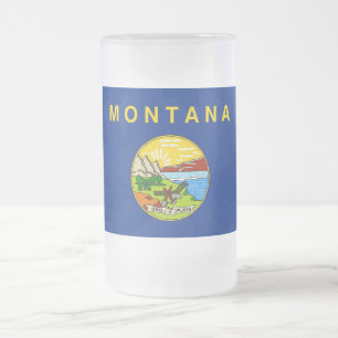 Frosted Glass Mok met vlag van Montana