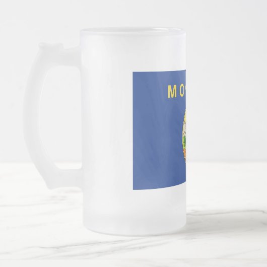 Frosted Glass Mok met vlag van Montana (Links)