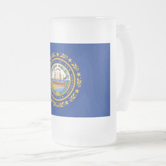 Frosted Glass Mok met vlag van New Hampshire (Voorkant rechts)