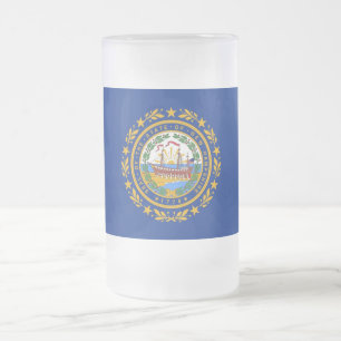 Frosted Glass Mok met vlag van New Hampshire