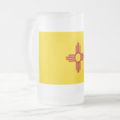 Frosted Glass Mok met vlag van New Mexico (Voorkant links)