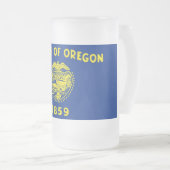 Frosted Glass Mok met vlag van Oregon, Verenigde S (Voorkant rechts)