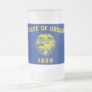 Frosted Glass Mok met vlag van Oregon, Verenigde S