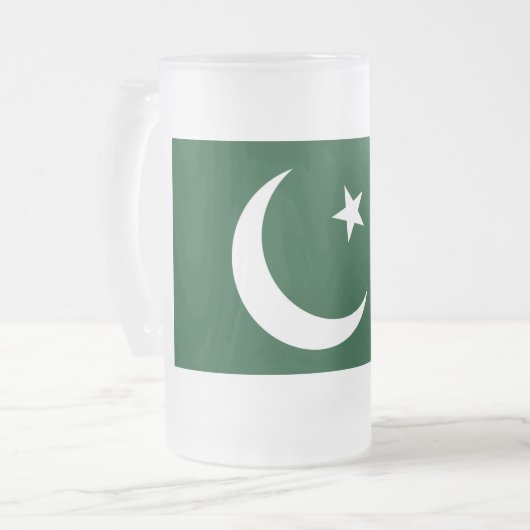 Frosted Glass Mok met vlag van Pakistan (Voorkant links)