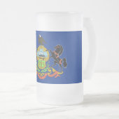 Frosted Glass Mok met vlag van Pennsylvania, Veren (Voorkant rechts)