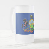 Frosted Glass Mok met vlag van Pennsylvania, Veren (Voorkant links)