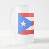 Frosted Glass Mok met vlag van Puerto Rico, Vereni (Voorkant links)