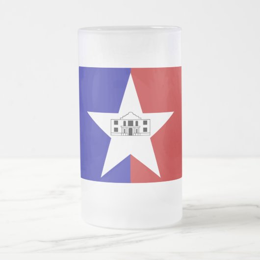 Frosted Glass Mok met vlag van San Antonio, Vereni (Center)