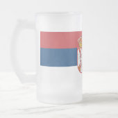 Frosted Glass Mok met vlag van Servië (Links)
