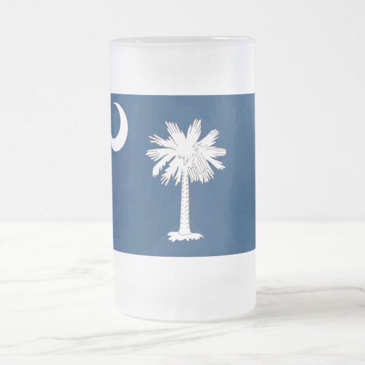 Frosted Glass Mok met vlag van South Carolina, Ver (Center)