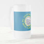Frosted Glass Mok met vlag van South Dakota, Veren (Voorkant links)