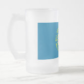 Frosted Glass Mok met vlag van South Dakota, Veren (Links)