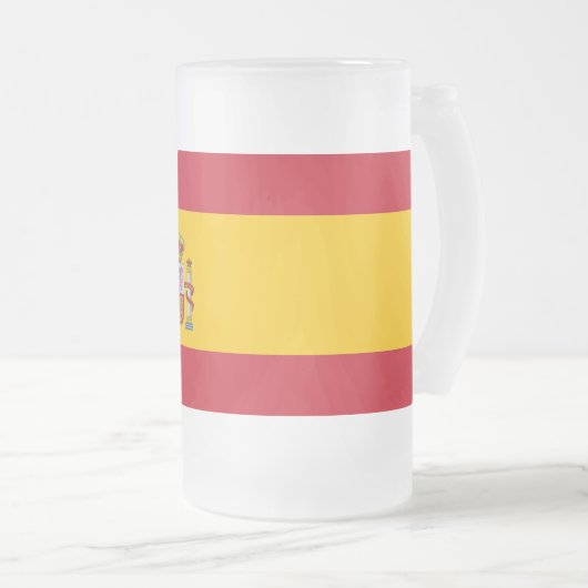 Frosted Glass Mok met vlag van Spanje (Voorkant rechts)