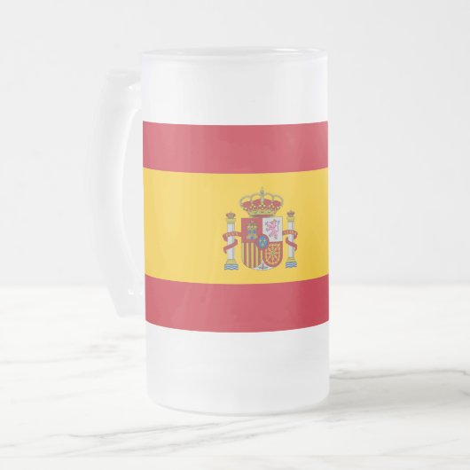 Frosted Glass Mok met vlag van Spanje (Voorkant links)