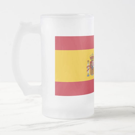 Frosted Glass Mok met vlag van Spanje (Links)