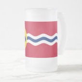Frosted Glass Mok met vlag van St. Louis (Voorkant rechts)