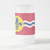 Frosted Glass Mok met vlag van St. Louis (Center)