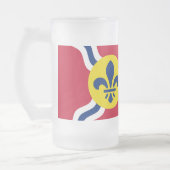Frosted Glass Mok met vlag van St. Louis (Links)