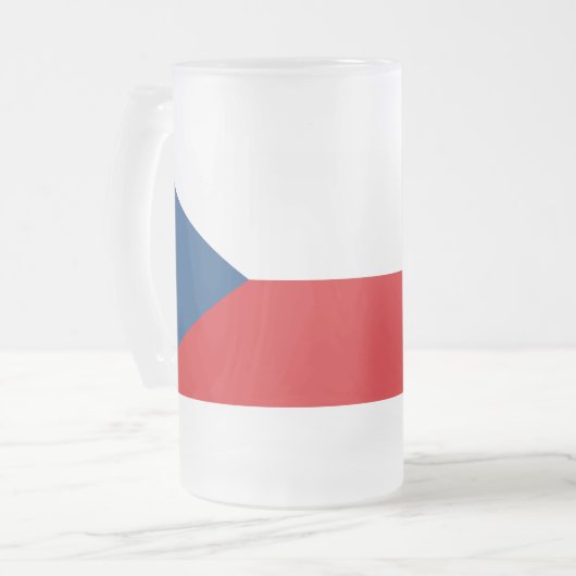 Frosted Glass Mok met vlag van Tsjechië (Voorkant links)