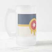Frosted Glass Mok met vlag van Tulsa, Oklahoma (Links)