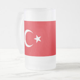 Frosted Glass Mok met vlag van Turkije