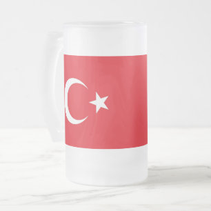 Frosted Glass Mok met vlag van Turkije