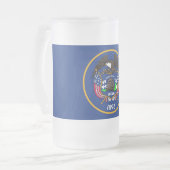 Frosted Glass Mok met vlag van Utah, Verenigde Sta (Voorkant links)