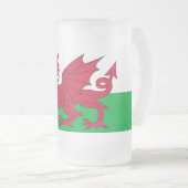 Frosted Glass Mok met vlag van Wales (Voorkant rechts)