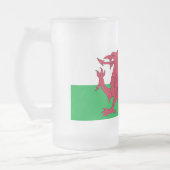 Frosted Glass Mok met vlag van Wales (Links)