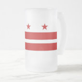 Frosted Glass Mok met vlag van Washington DC, USA (Voorkant rechts)