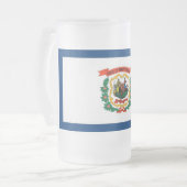 Frosted Glass Mok met vlag van West Virginia State (Voorkant links)